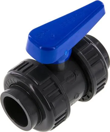 PVCKH 32 WASSER, Kulový kohout s mufnou ke vlepení, PVC-U / EPDM, 32 mm (provedení do vody)