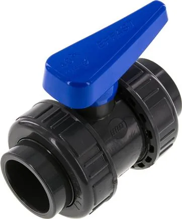 PVCKH 40 WASSER, Kulový kohout s mufnou ke vlepení, PVC-U / EPDM, 40 mm (provedení do vody)