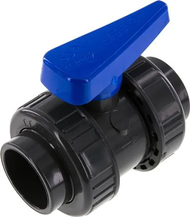PVCKH 50 WASSER, Kulový kohout s mufnou ke vlepení, PVC-U / EPDM, 50 mm (provedení do vody)
