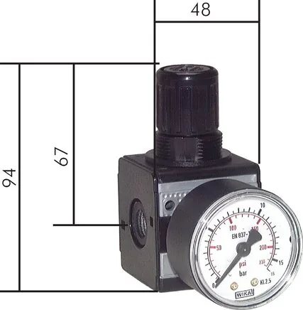 R 14-1 K, Regulátory tlaku a přesné regulátory tlaku - Multifix konstrukční řada 1, 2100 l / min
