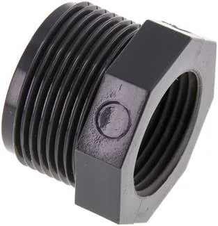 RNK 11410 PVC, Redukční spojky, krátké, s válcovým vnějším a vnitřním závitem,, PVC-U (pouze pro plastové závity), PN 16