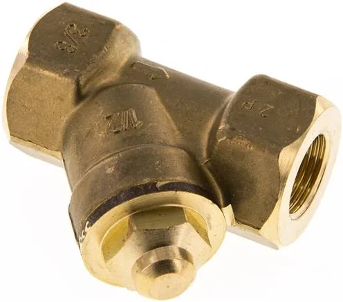 RUCK 38 SS/10-V, Zpětný ventil se zkoseným sedlem Rp 3/8"-FKM těsnění, mosaz