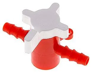SH 6 ROT, Laboratorní hadicový kohout (PE/PP), 6 (1/4") mm