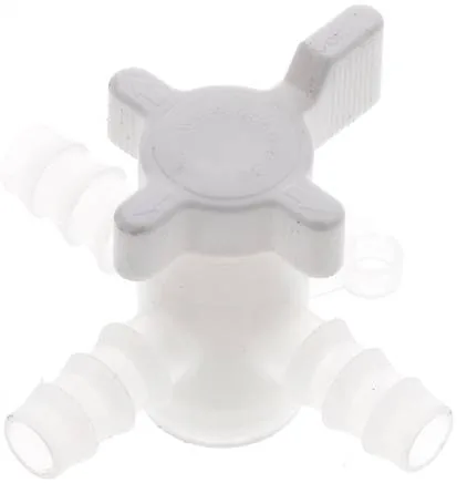SHT 9 PVDF, 3cestný laboratorní hadicový kohout (PVDF), 9 (3/8") mm, díra T