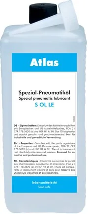 S OL LE, Speciální oleje pro pneumatické olejové maznice v potravinárském průmyslu