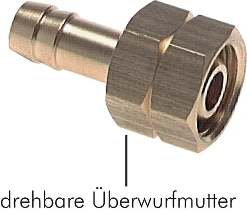 ST 146 MS LH, Hadicové nátrubky s přírubovou maticí (levý závit), do 40 bar