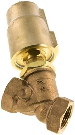 U 210 MS PTFE, Ventil se šikmým sedlem Mosaz, G 1", uzavřený, utěsnění vřetene z PTFE