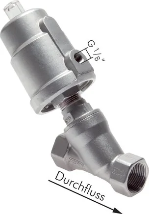 U 2114 ES2A E, Ventil se šikmým sedlem G 1-1/4",Pohon: Ušlechtilá ocel 1.4305, Eco-Line