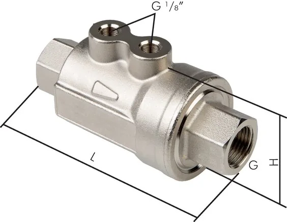 VIP 112 MS-V, Uzavírací ventil VIP, dvojčinný, těsnění FKM, G 1-1/2", Mosaz