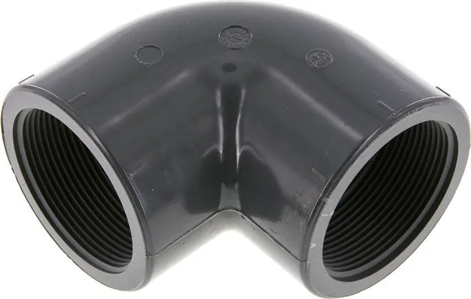 W 20 PVC, Úhel 90° s vnitřním závitem - PVC-U (pouze pro plastové závity), PN 16