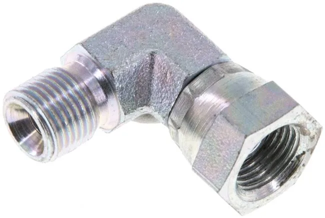 WE 18 HD, Úhlové šroubení 90° se závitem G (60° univerzální těsnicí kužel, vnitřní/vnější), do 475 bar