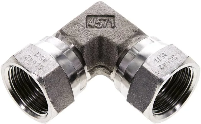 WV 34 ES, Úhlové šroubení 90° se závitem G (60° univerzální těsnicí kužel, vnitřní), do 575 bar