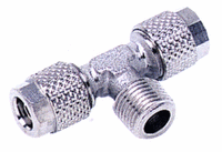 T-šroubení se spodním vnějším kuželovým závitem, pevná