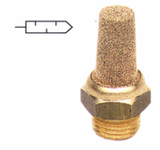 Tlumiče hluku s vnějším závitem, bronzové, prodloužené