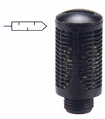 Tlumiče hluku s vnějším závitem - acetalové provedení