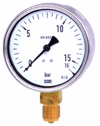 Robustní manometry 212.20.100, spodní, závit G1/2