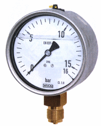 Glycerinové manometry 213.53.100, spodní, závit G1/2