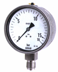 Nerezové manometry 232.50.100, spodní, závit G1/2