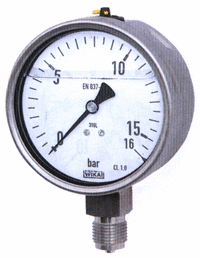 Nerezové glycerinové manometry 233.50.100, spodní, závit G1/2