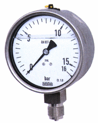Nerezové glycerinové manometry 233.50.160, spodní, závit G1/2